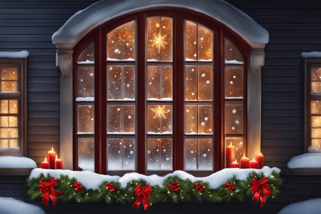 Adornos para ventana navideña