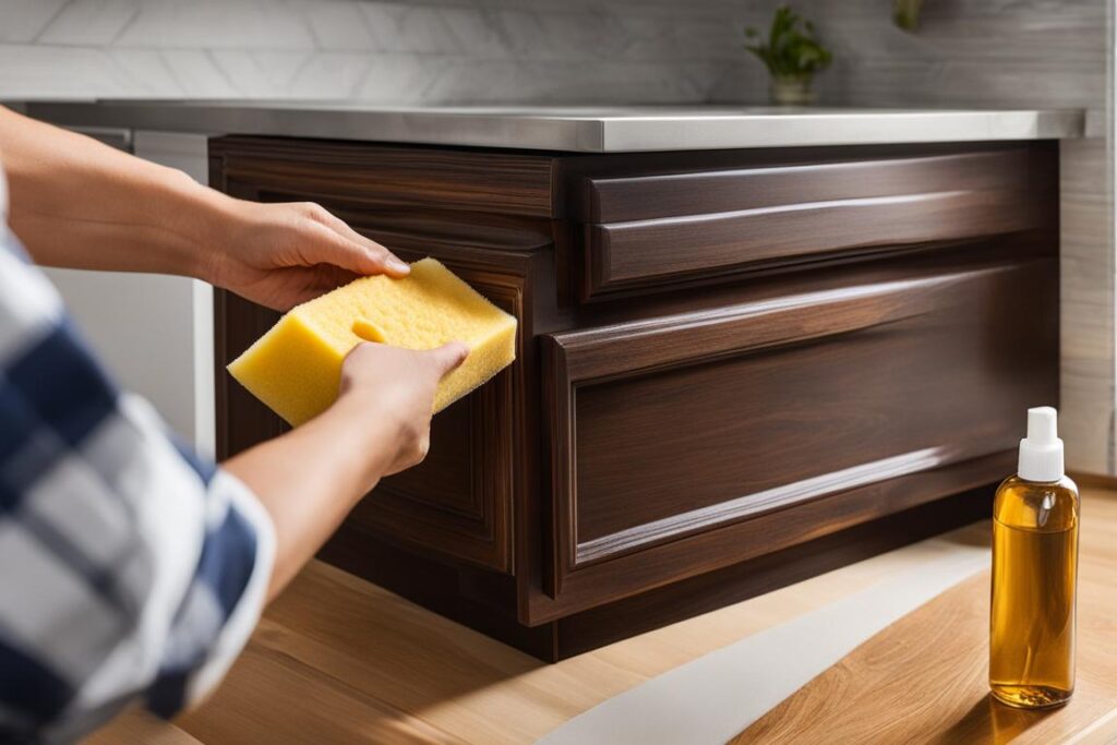 limpieza profunda de muebles de madera de cocina