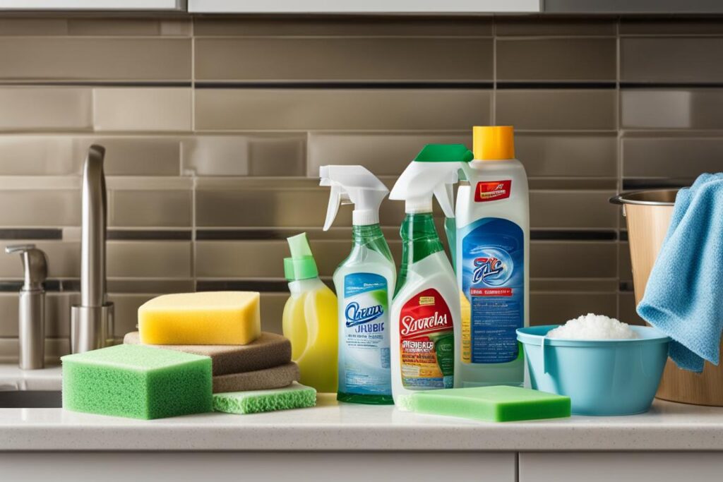 productos para limpiar los azulejos de la cocina